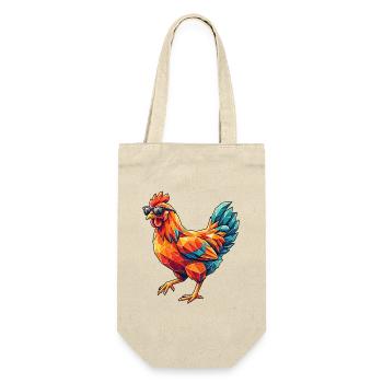 Poly Stil Cooles Huhn - Geschenkbeutel für Flaschen - Natur - Vorne