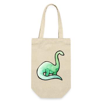 Smaragdgrünes Dino-Aquarell - Geschenkbeutel für Flaschen - Natur - Vorne