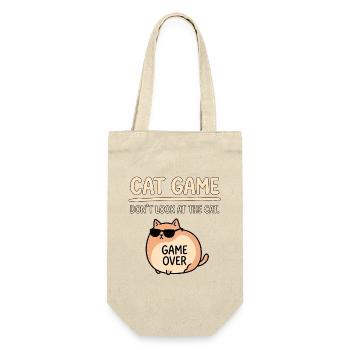 Katzen Spiel Nicht Gucken - Geschenkbeutel für Flaschen - Natur - Vorne