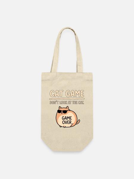 Katzen Spiel Nicht Gucken - Geschenkbeutel für Flaschen - Natur