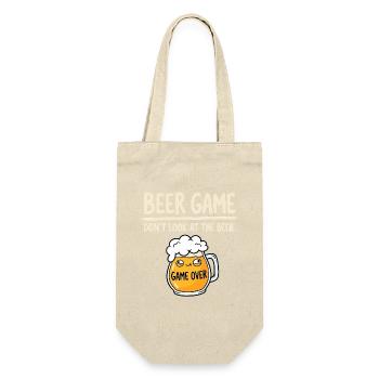 Bier Spiel Nicht Gucken - Geschenkbeutel für Flaschen - Natur - Vorne