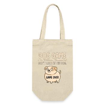 Hunde Spiel Nicht Gucken - Geschenkbeutel für Flaschen - Natur - Vorne