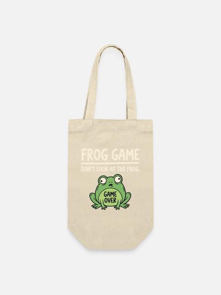 Frosch Spiel Nicht Gucken - Geschenkbeutel für Flaschen - Natur