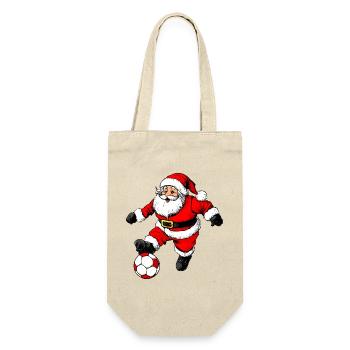 Fussballer Weihnachten - Geschenkbeutel für Flaschen - Natur - Vorne