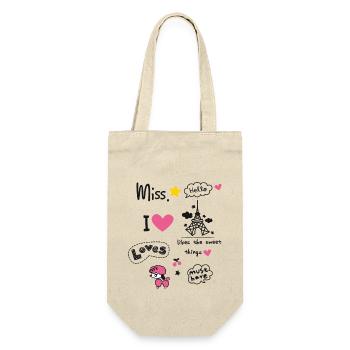 Girl love paris yoga scribble trip french gift - Gift Bag for Bottles - nature - Front