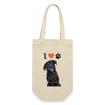 Ich liebe meinen Labrador - Geschenkbeutel für Flaschen - Natur - Vorne