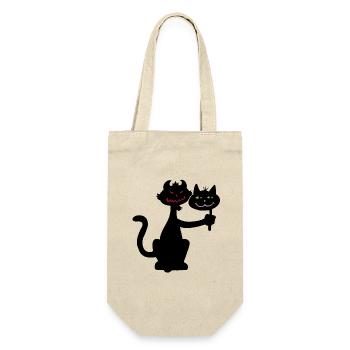 Black cat and demon - Gift Bag for Bottles - nature - Front