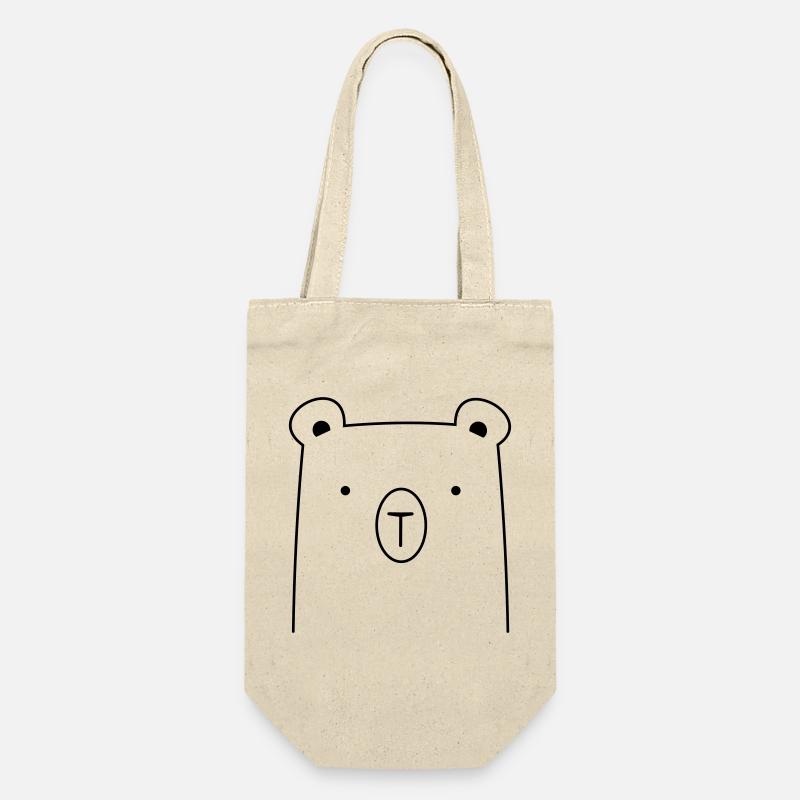 Bär Bärchen Knuddelbär Geschenkidee - Geschenkbeutel für Flaschen - Natur