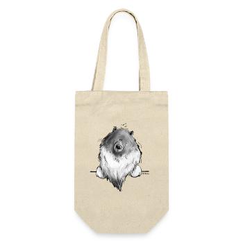 Lustiger Wolfsspitz I Comic Hund Geschenk - Geschenkbeutel für Flaschen - Natur - Vorne