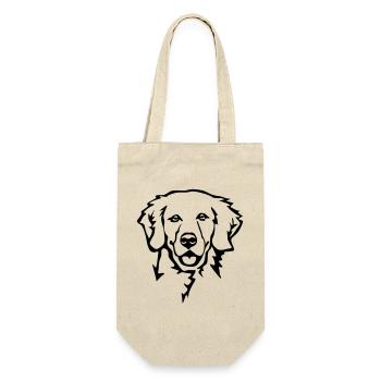 Golden Retriever Kopf - Geschenkbeutel für Flaschen - Natur - Vorne