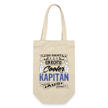 Kapitän - Geschenkbeutel für Flaschen - Natur - Vorne
