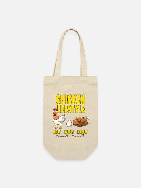 Chicken Lifestyle Hühnerleben - Geschenkbeutel für Flaschen - Natur