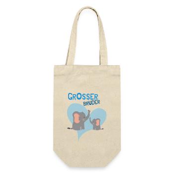 Niedliches Elefanten Design Für Den Großen Bruder - Geschenkbeutel für Flaschen - Natur - Vorne
