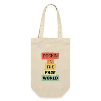 Rockin in the Free World funny quote saying gift - Geschenkbeutel für Flaschen - Natur - Vorne