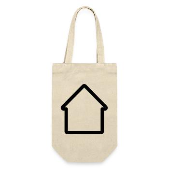 Minimales Hausumriss-Icon für Haus und Eigentum - Geschenkbeutel für Flaschen - Natur - Vorne