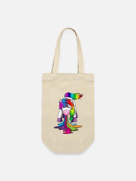 Einhorn Kotzt Regenbogen Fabelwesen Fantasie Tiere - Geschenkbeutel für Flaschen - Natur