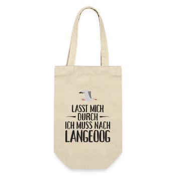 Lasst mich durch ich muss nach Langeoog Möwe - Geschenkbeutel für Flaschen - Natur - Vorne