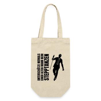 Dad Geschenk Stepptänzer Vater Stepptanz Papa Tanz - Geschenkbeutel für Flaschen - Natur - Vorne