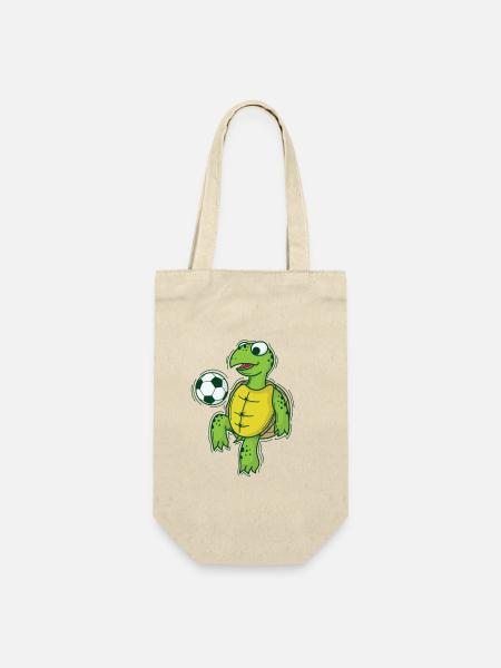 La tortue joue et aime le football - Sac à bouteille - nature