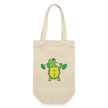 Turtle loves fitness and lifting weights - Gift Bag for Bottles - nature - Front
