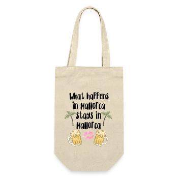 What happens in Mallorca stays in Mallorca - Geschenkbeutel für Flaschen - Natur - Vorne