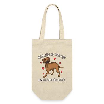 Rhodesian Ridgeback - Mich gibt es nur mit Hund - Geschenkbeutel für Flaschen - Natur - Vorne