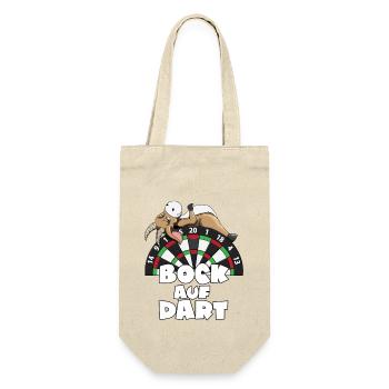 Darten Spiel Dartscheibe Bock auf Dart Dartspieler - Geschenkbeutel für Flaschen - Natur - Vorne