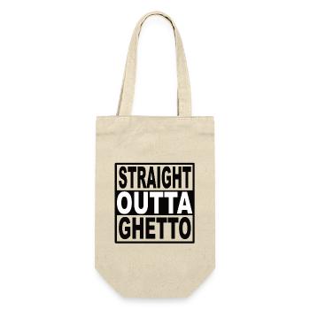 Straigt Outta Ghetto - Geschenkbeutel für Flaschen - Natur - Vorne
