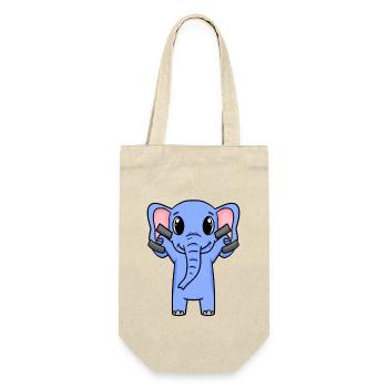 Elefant Fitness Motivation Gym Geschenk - Geschenkbeutel für Flaschen - Natur - Vorne