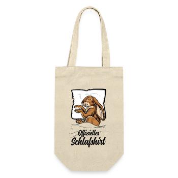 Offizielles Schlafshirt Hase Kaninchen Schlafanzug - Geschenkbeutel für Flaschen - Natur - Vorne