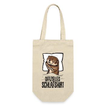 Offizielles Schlafshirt Otter Seeotter Schlafanzug - Geschenkbeutel für Flaschen - Natur - Vorne