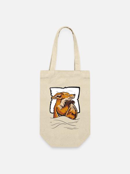 Schlafender Fuchs im Bett - Geschenkbeutel für Flaschen - Natur