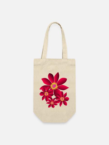 Blume, pink, Blüten, floral, Blumenwiese, blumig - Geschenkbeutel für Flaschen - Natur