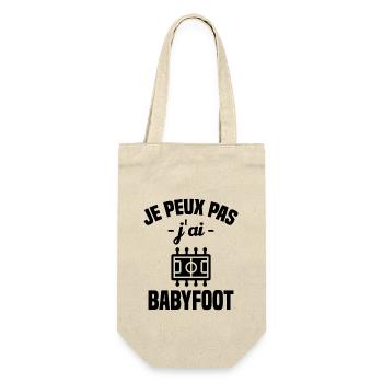 Je peux pas j'ai babyfoot humour cadeau - Sac à bouteille - nature - Devant