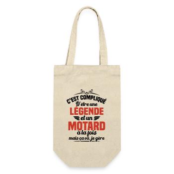 Legende et Motard, Cadeau Motard - Sac à bouteille - nature - Devant
