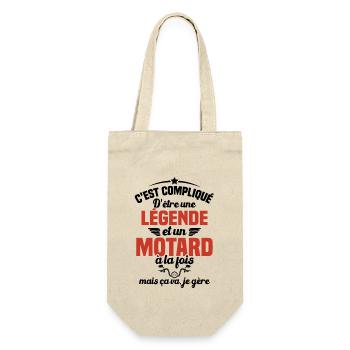 Legende et Motard, Humour Cadeau Motard - Sac à bouteille - nature - Devant