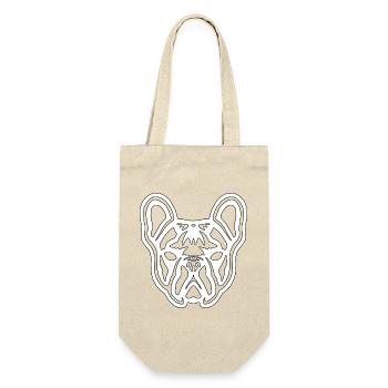 French Bulldog Tribal white R6Z - Gift Bag for Bottles - nature - Front