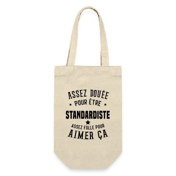 Assez douée pour être standardiste assez folle - Sac à bouteille - nature - Devant
