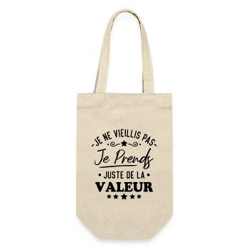 Je ne vieillis pas je prends de la valeur - Sac à bouteille - nature - Devant