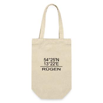 Rügen Koordinaten Design - Geschenkbeutel für Flaschen - Natur - Vorne