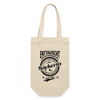 Lustiger Spruch für Beruf Bäckerin - Geschenkbeutel für Flaschen - Natur - Vorne
