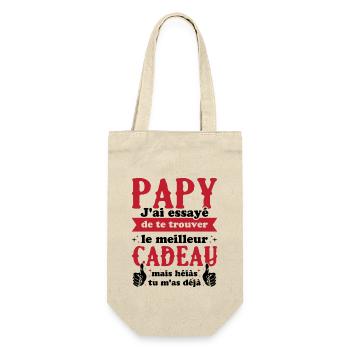 Cadeau Grand Père Papy Personnalisé Anniversaire - Sac à bouteille - nature - Devant