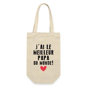 J'ai Le Meilleur Papa Du Monde - Sac à bouteille - nature - Devant