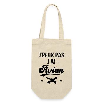 Cadeau Je peux pas j'ai avion humour aviation - Sac à bouteille - nature - Devant