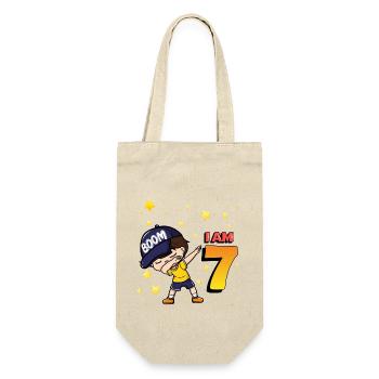Boom I am 7 | Birthday Boy | 7th Birthday Party - Gift Bag for Bottles - nature - Front