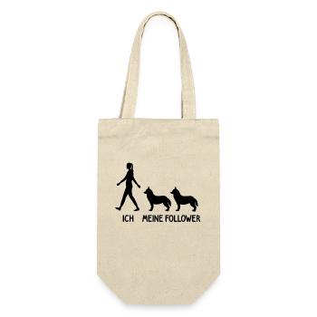 Ich Meine Follower Husky Hunde Züchter Hund - Geschenkbeutel für Flaschen - Natur - Vorne