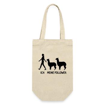 Ich Meine Follower Alpaka Liebhaber Lama Lover - Geschenkbeutel für Flaschen - Natur - Vorne