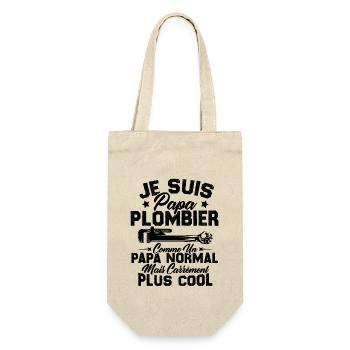 Papa plombier comme un papa normal mais plus cool - Sac à bouteille - nature - Devant