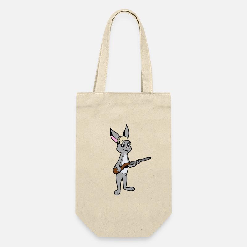 Lapin avec fusil - Hunter - Sac à bouteille - nature