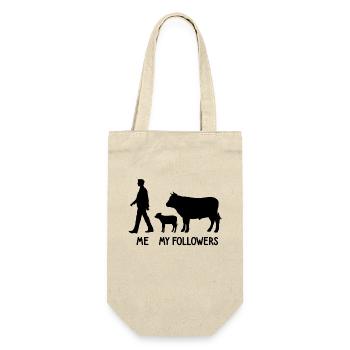 I Mes followers Éleveur de vaches Éleveur Vaches Agriculteur - Sac à bouteille - nature - Devant